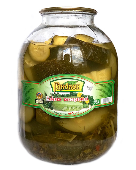 Кабачки консервовані Глибкон з оцтом 3000г